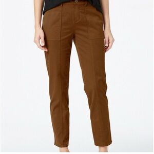 Garnet Hill Brown Utility Pants Organic Cotton NWOT